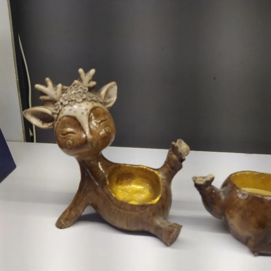 مجسمه جا شمعی طرح گوزن