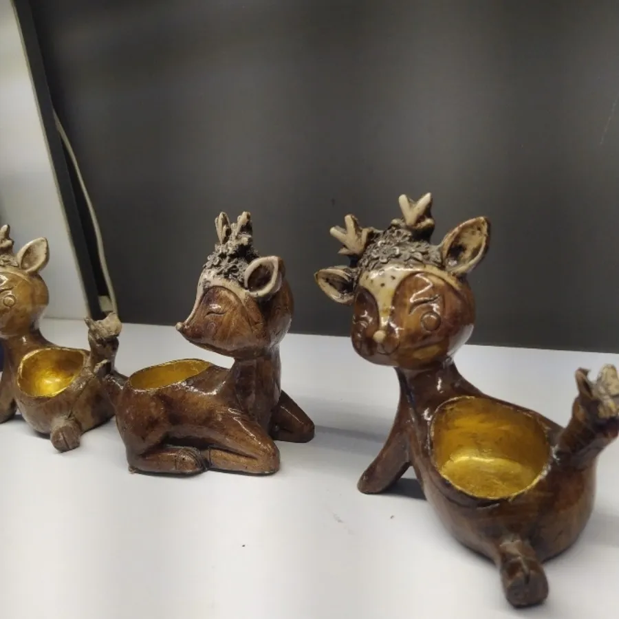 مجسمه جا شمعی طرح گوزن
