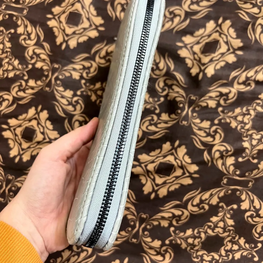 کیف پول چرمی طوسی