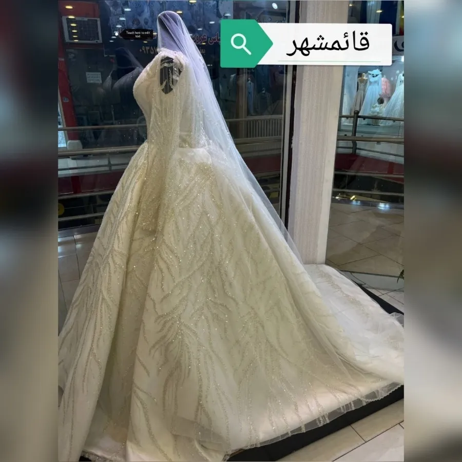 لباس عروس پارچه سنگ دوزی