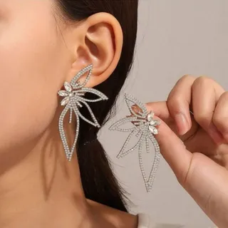 گوشواره مجلسی گل نیلوفر