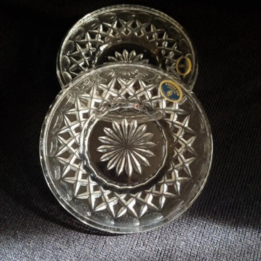 دو عدد نعلبکی کریستال چک