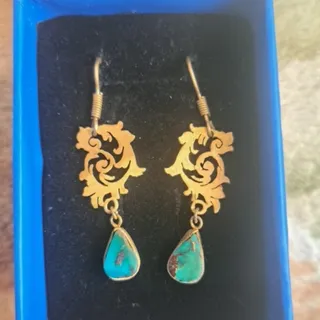 گوشواره نقره  و دست ساز