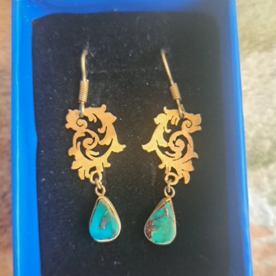 گوشواره نقره  و دست ساز