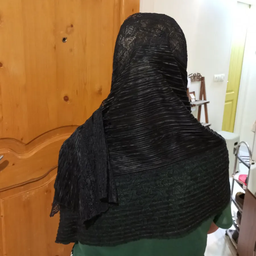 شال توری با گلدوزی گیپور