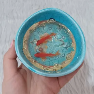 ظرف سرامیکی ماهی تزیینی