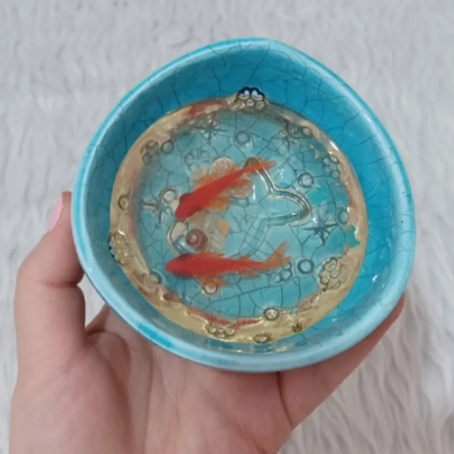 ظرف سرامیکی ماهی تزیینی