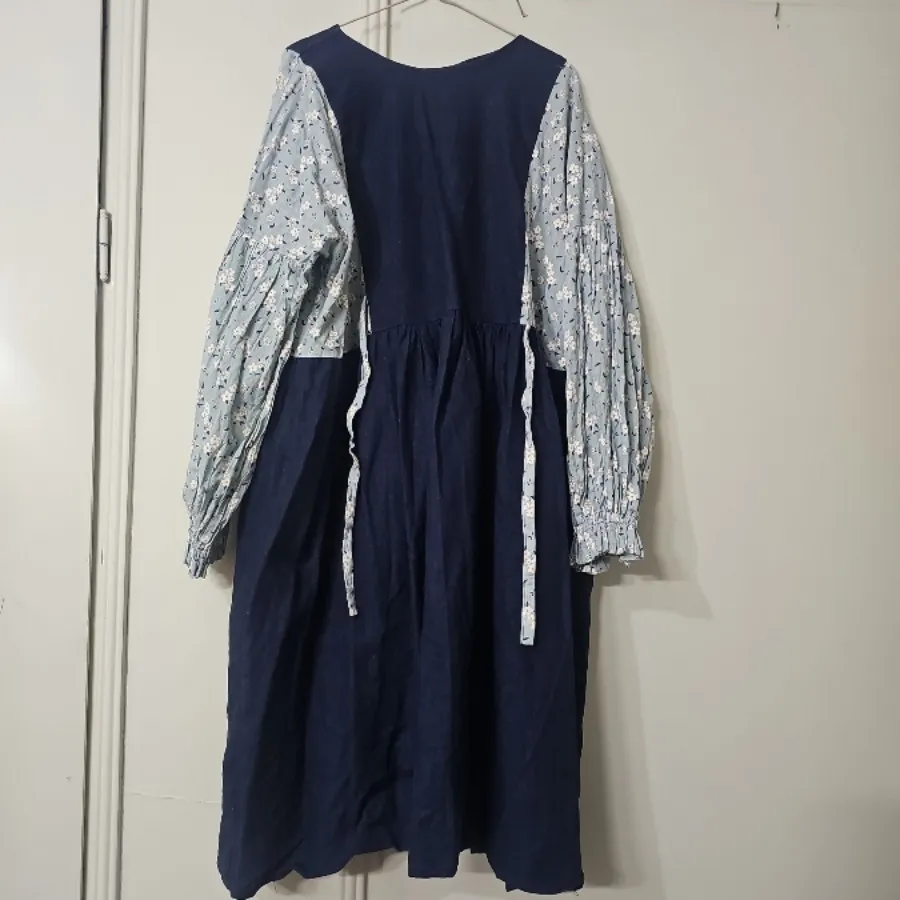 پیراهن شکوفه سورمه ای