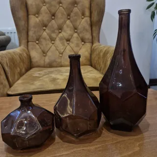 گلدان شیشه ای سه تیکه