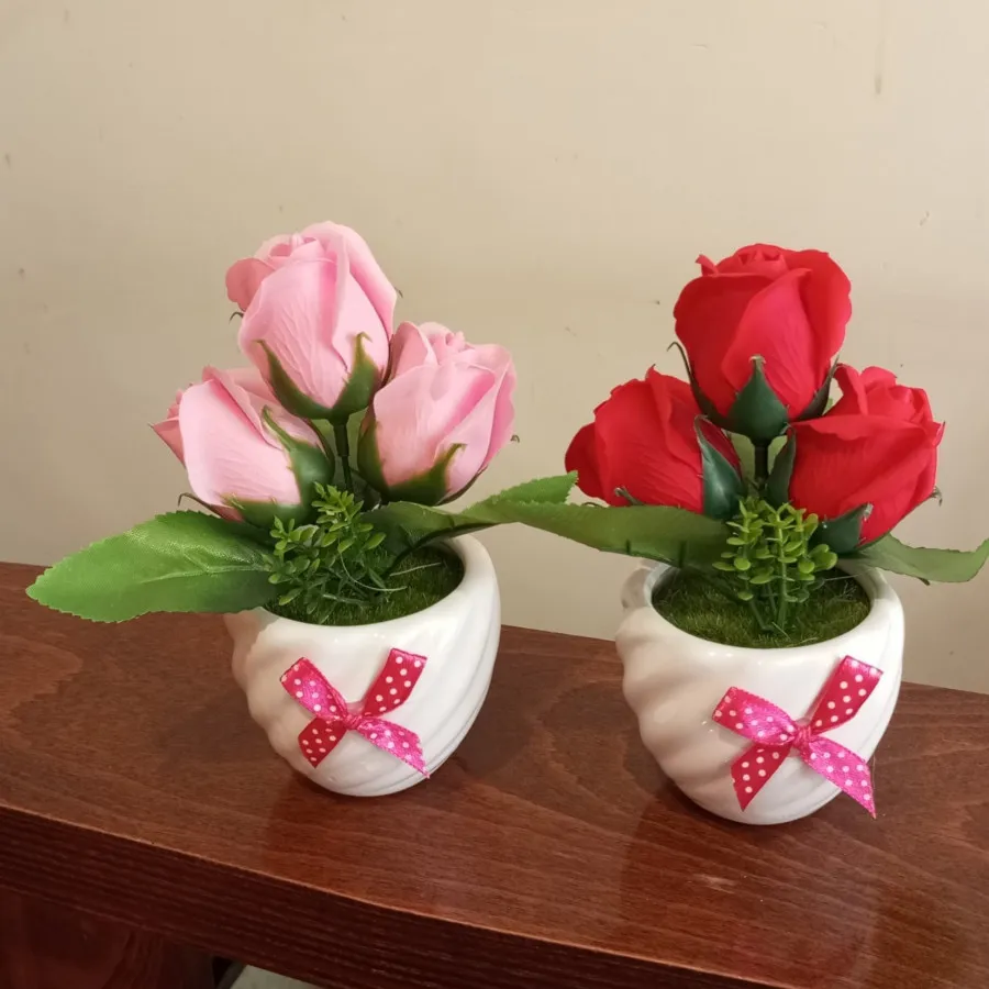گلدان های دو قلو رز