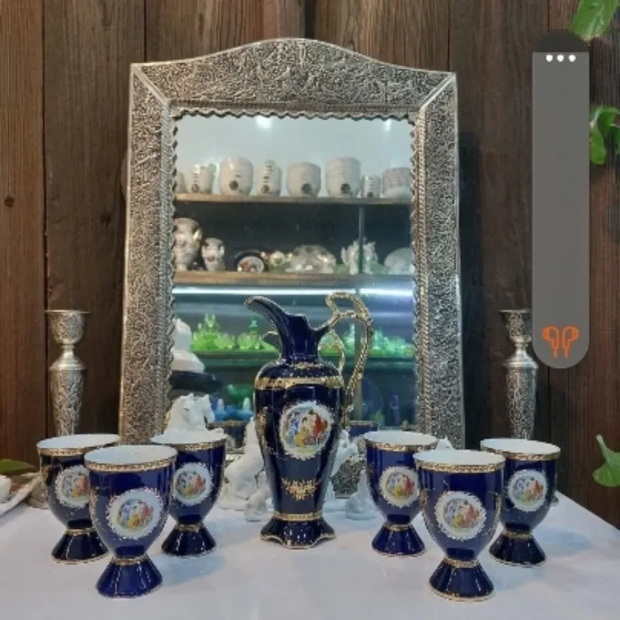 پارچ و لیوان سرمه ای