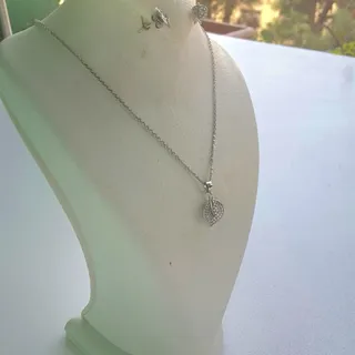 نیم ست نقره طرح برگ