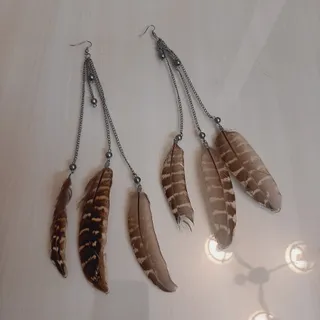 گوشواره بلند آویز پر