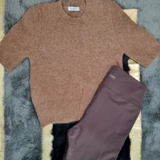 بلوز ترک و لگ قهوه ای
