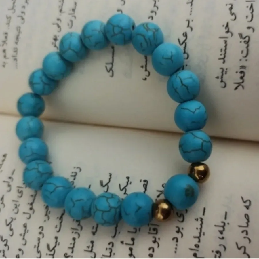 دستبند سنگ فیروزه و حدید