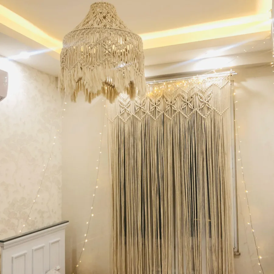 پرده و لوستر مکرومه