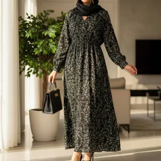 پیراهن گل دار بنفش