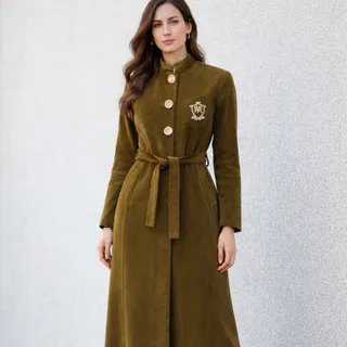 مانتو مخمل کهربایی