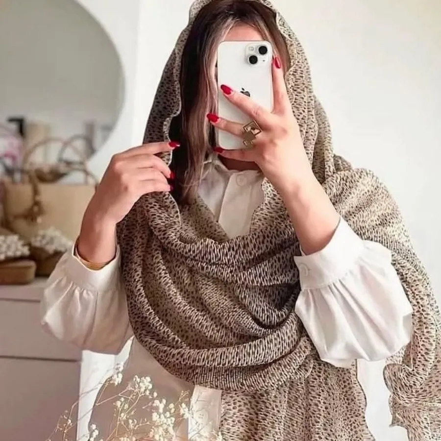 شال پلیسه شنی پلنگی