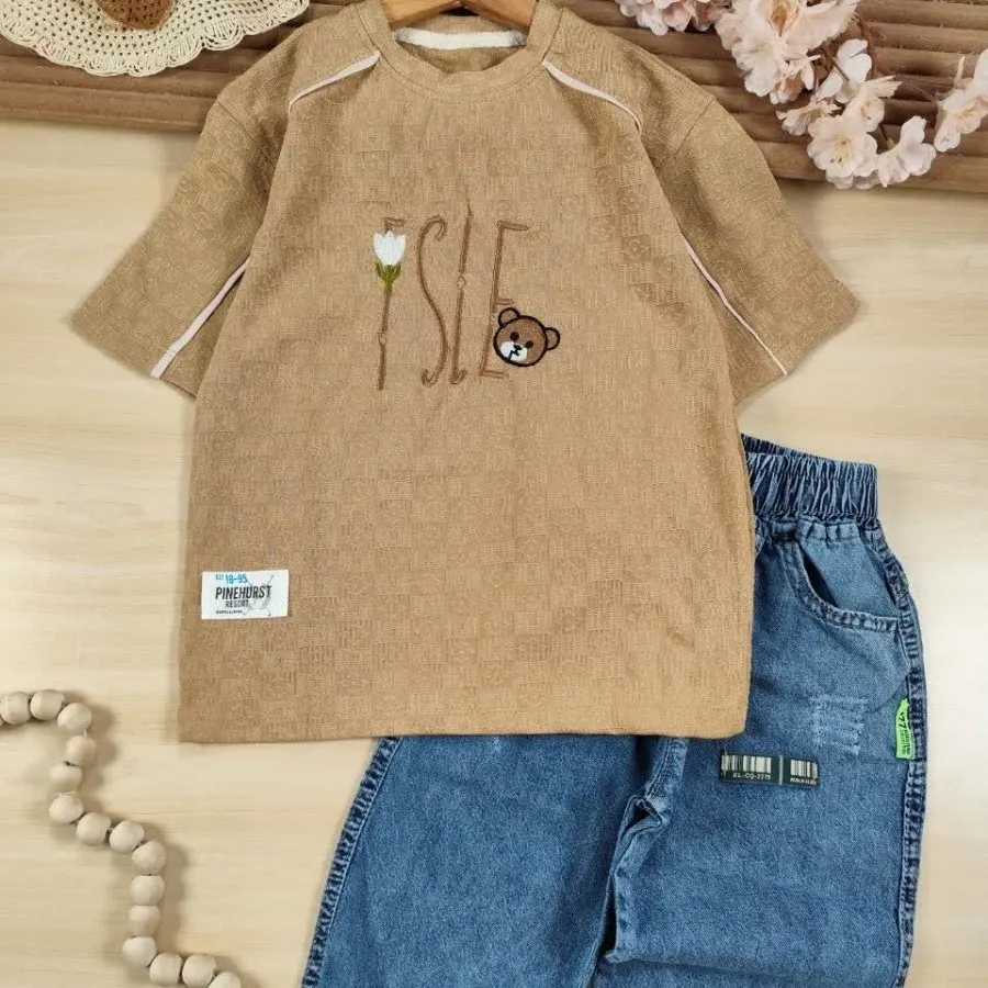 تیشرت شلوارک خرس و گل