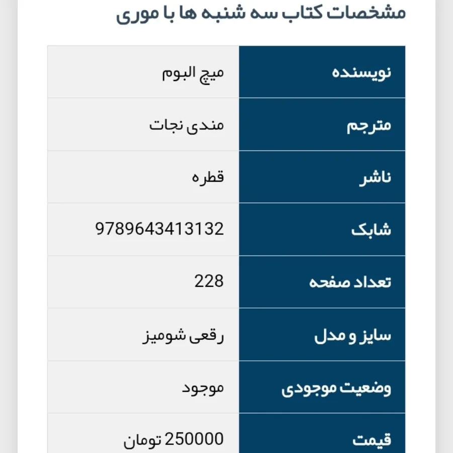 کتاب سه شنبه ها با موری
