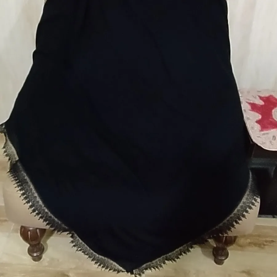 روسری قواره دارمشکی نخی