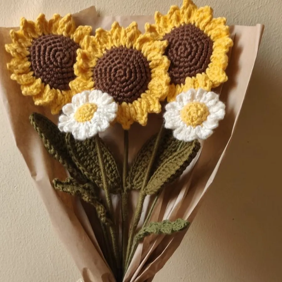 گل آفتابگردون بافتنی