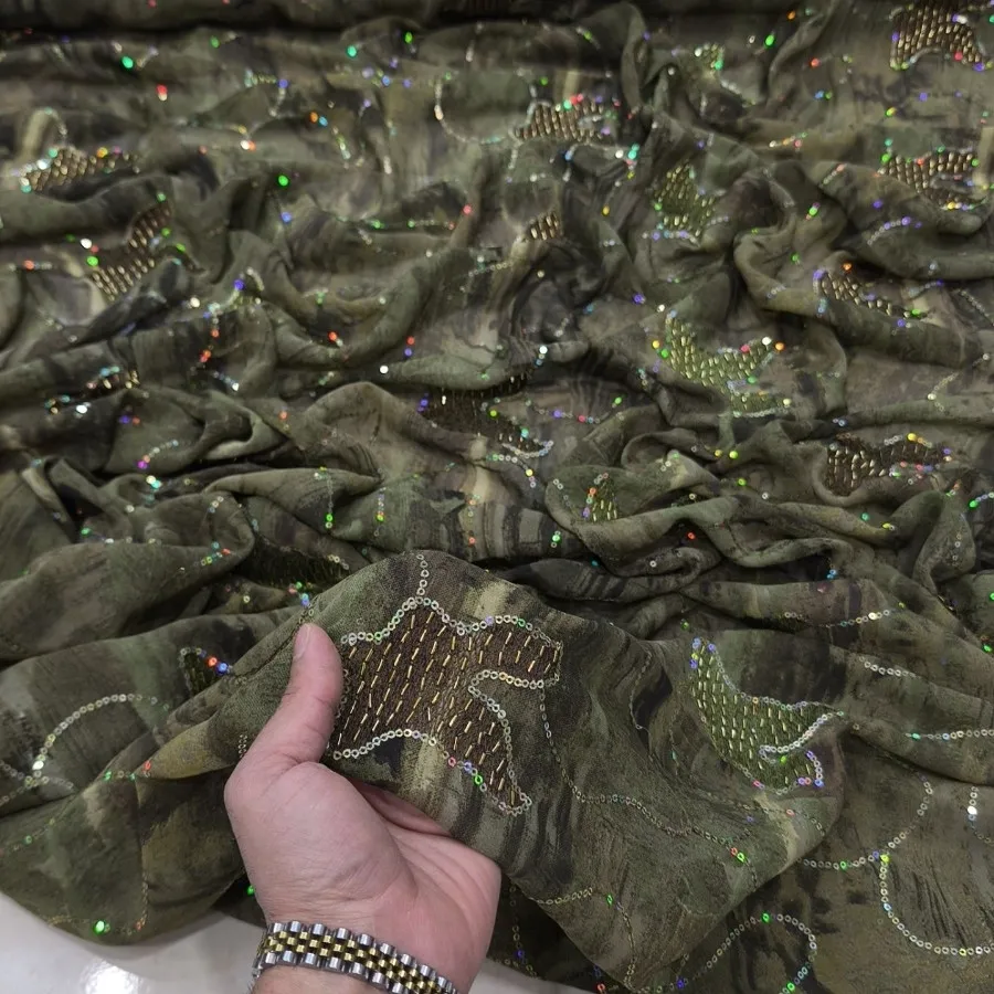حریر خامه دوزی پولک دوز