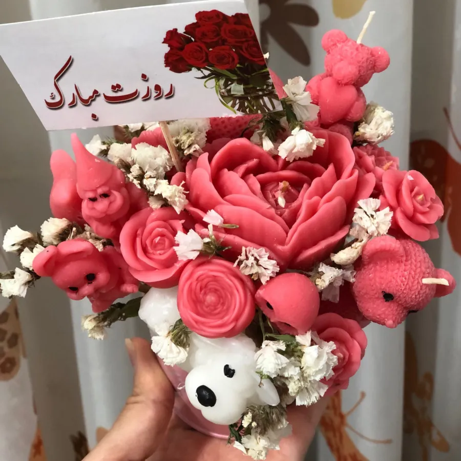 سطل هدیه شمعی