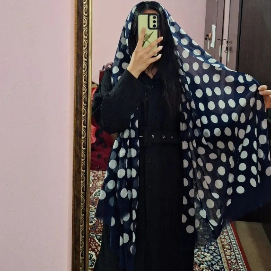 شال خال خالی سرمه ای