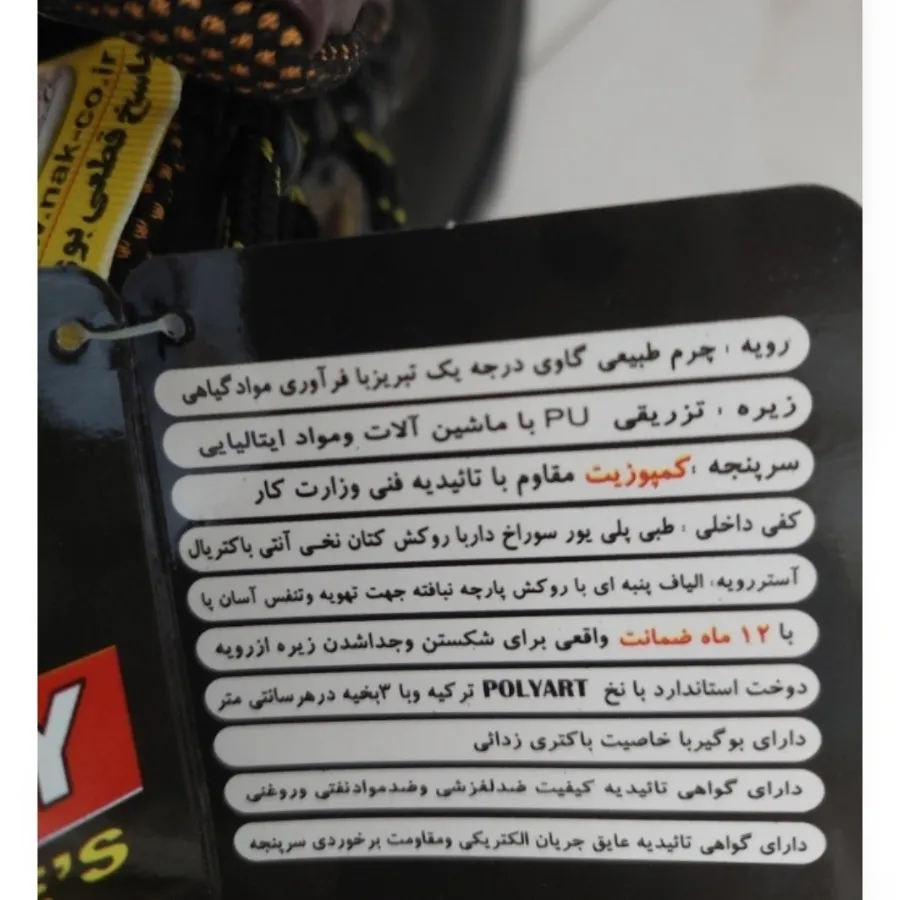 کفش ایمنی مردانه