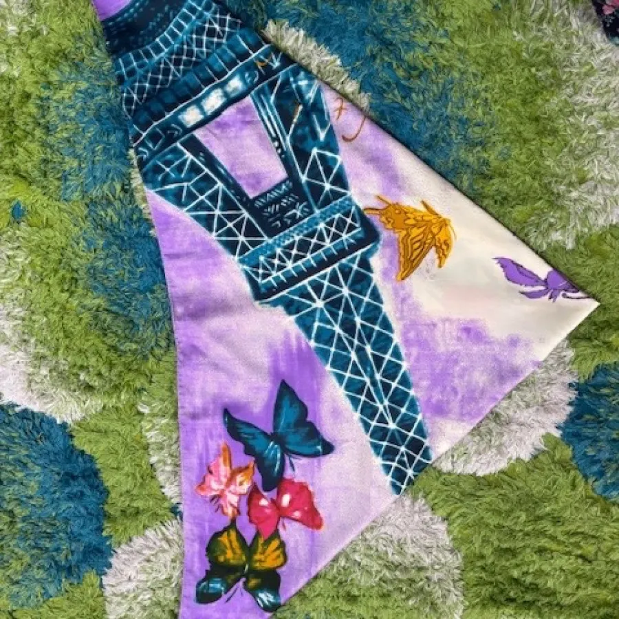 روسری ساتنی بنفش