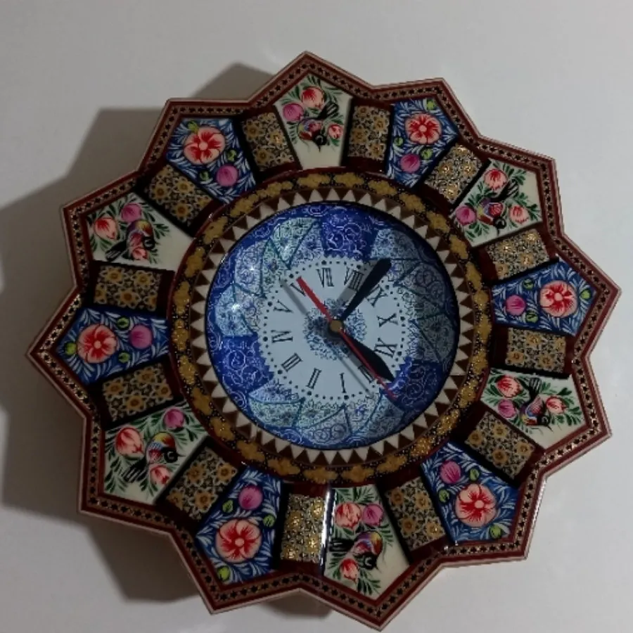 ساعت دیواری خاتم و مینا