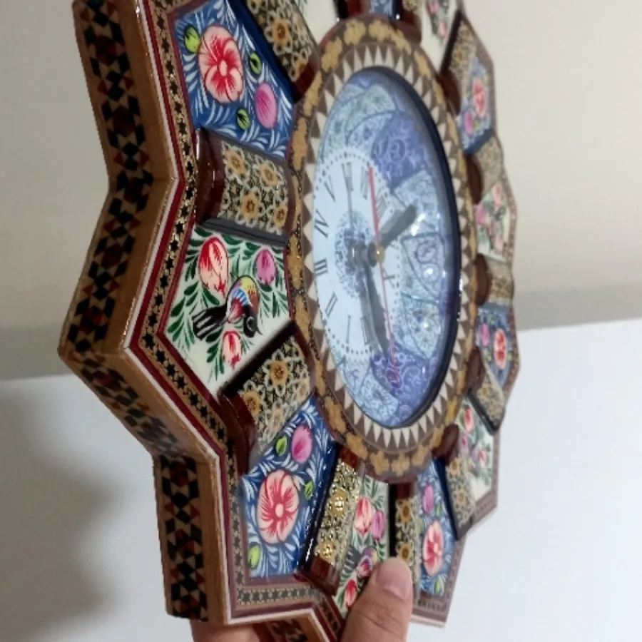 ساعت دیواری خاتم و مینا