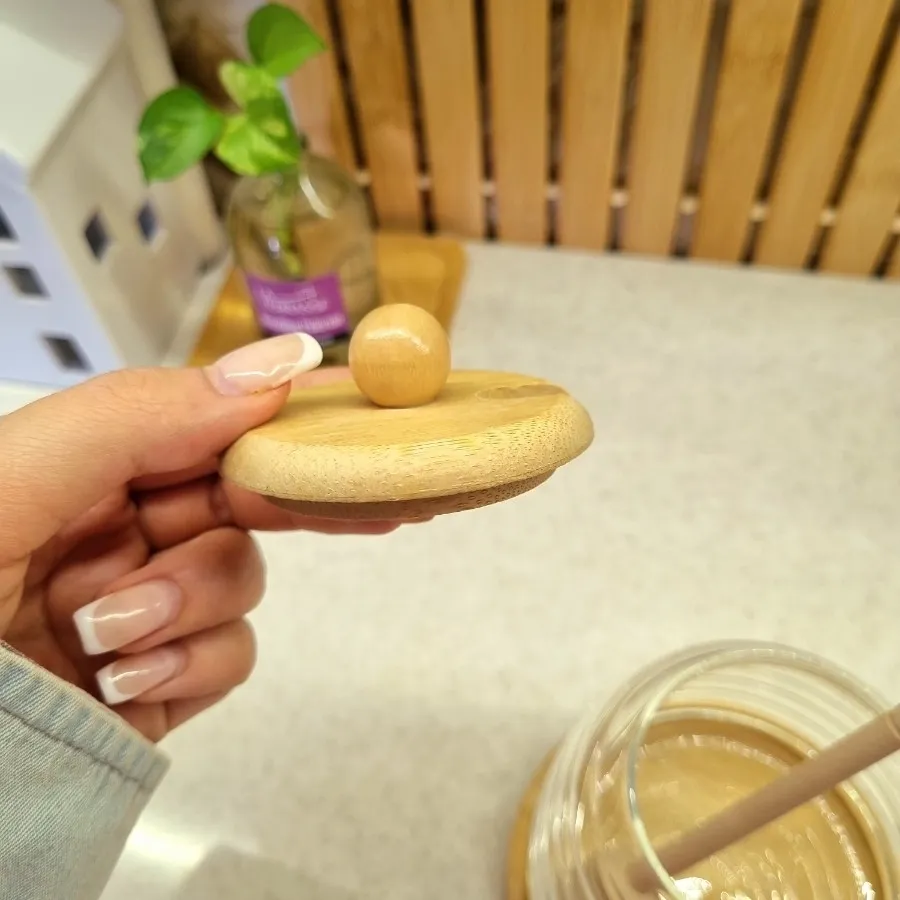 ظرف عسل پیرکس درب بامبو