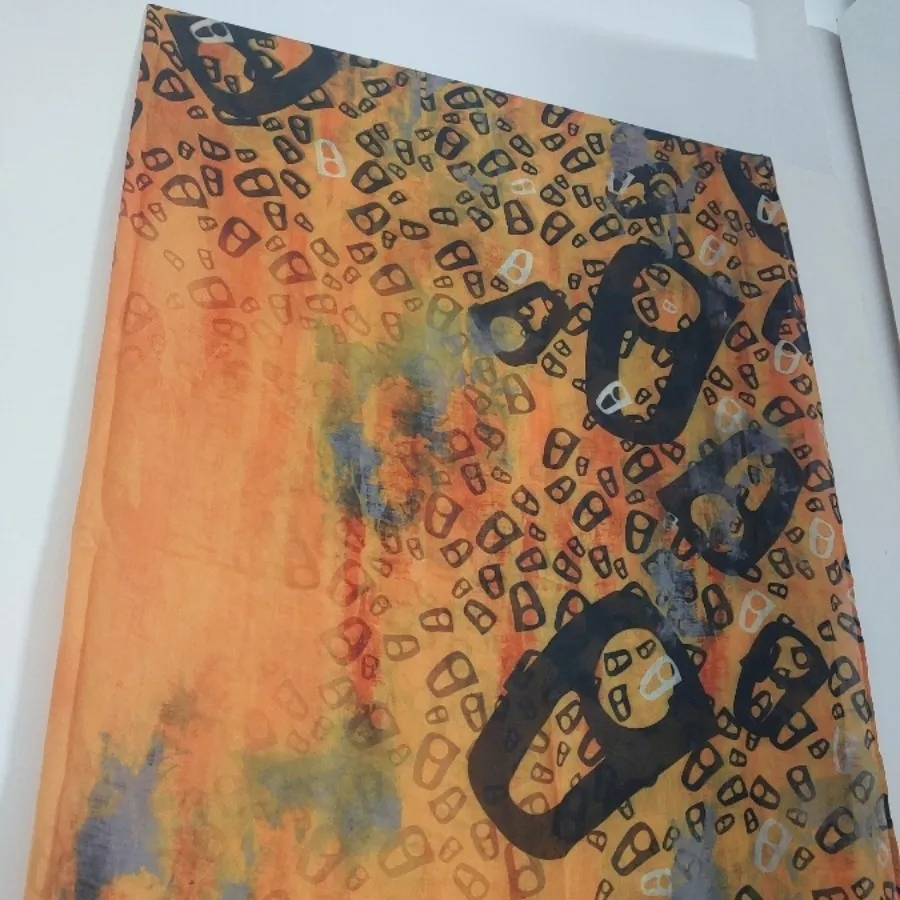 روسری نخی نستعلیق نارنجی