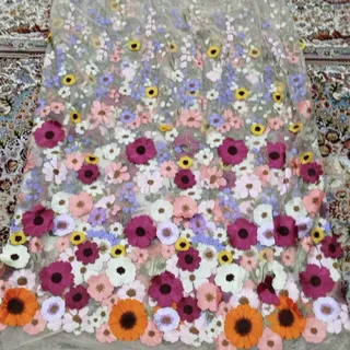 پارچه گل برجسته