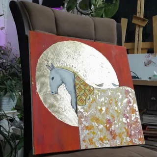 نقاشی رنگ روغن اسب هرمس