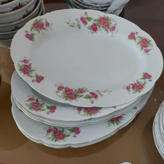 دیس چینی گلسرخی آنتیک