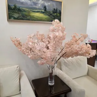 گل مصنوعی شکوفه صورتی