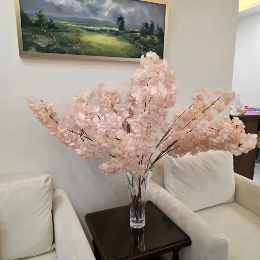 گل مصنوعی شکوفه صورتی
