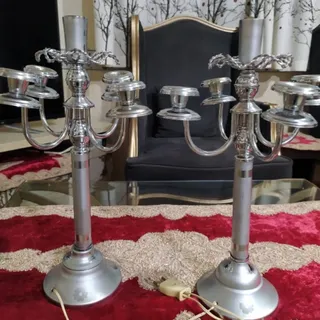 یک جفت شمعدانی سیلورقدیمی