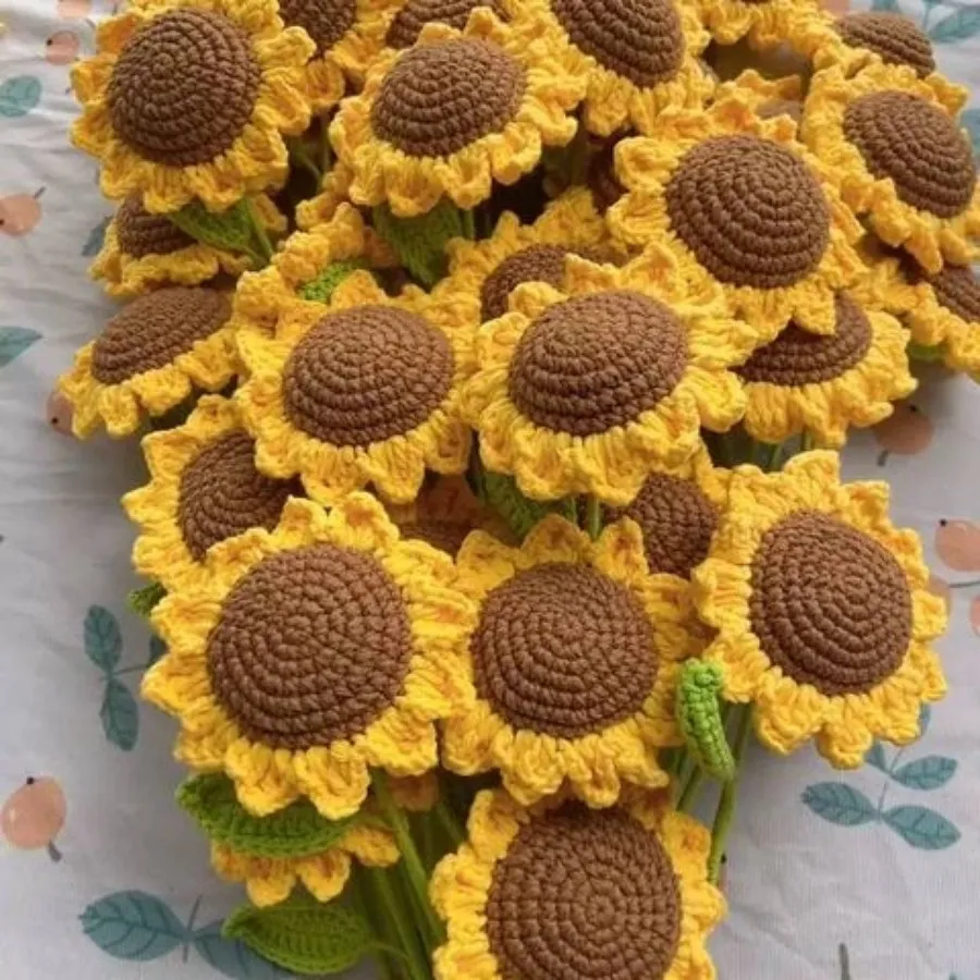 گل آفتابگردون بافتنی
