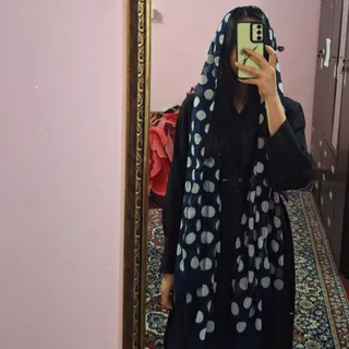 شال خال خالی سرمه ای