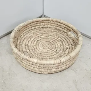 سینی لبه دار بزرگ حصیری