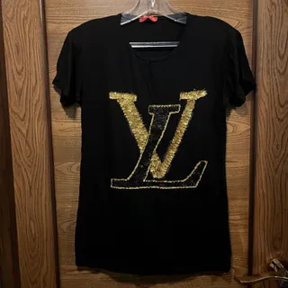 تیشرت نخی ترک مشکی LV