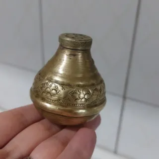 نمکدان برنجی عتیقه قلمکار