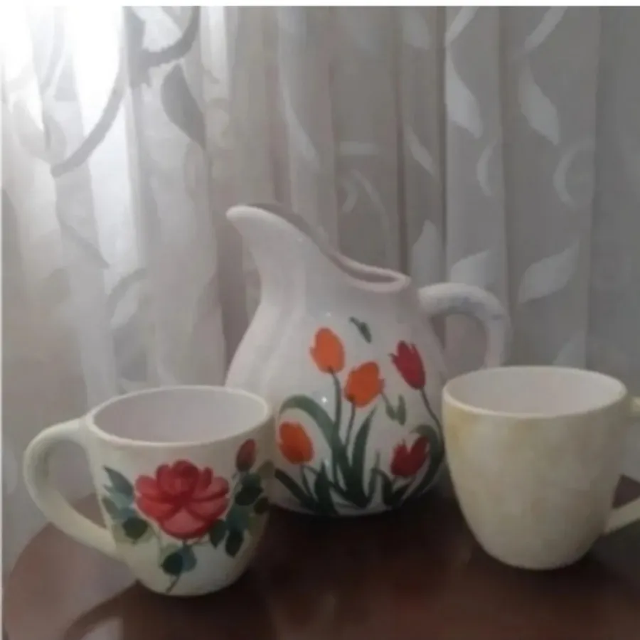 پارچ و لیوان سفالی