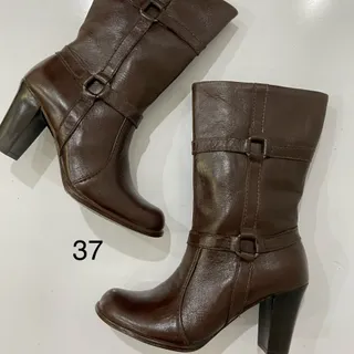 بوت چرم قهوه ای