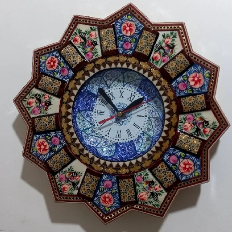 ساعت دیواری خاتم و مینا